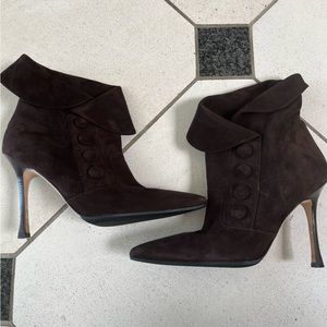 Authentic Manolo Blahnik suede ankle boots